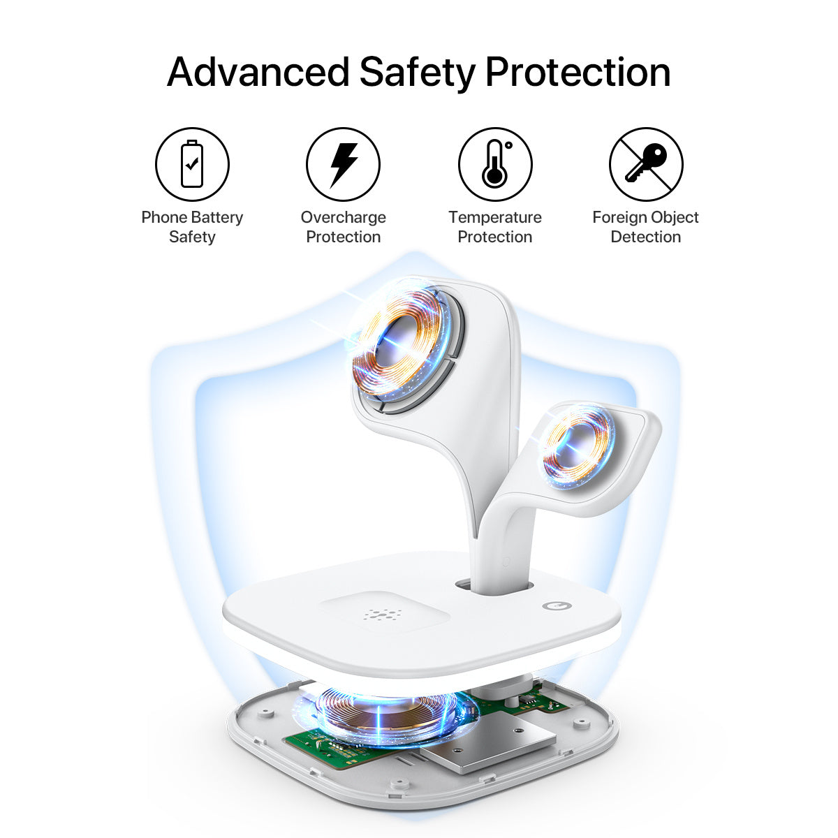 5-in-1 Magnetic Wireless Charging Station – Fast Desktop Charger for Phone, Watch & Earbuds