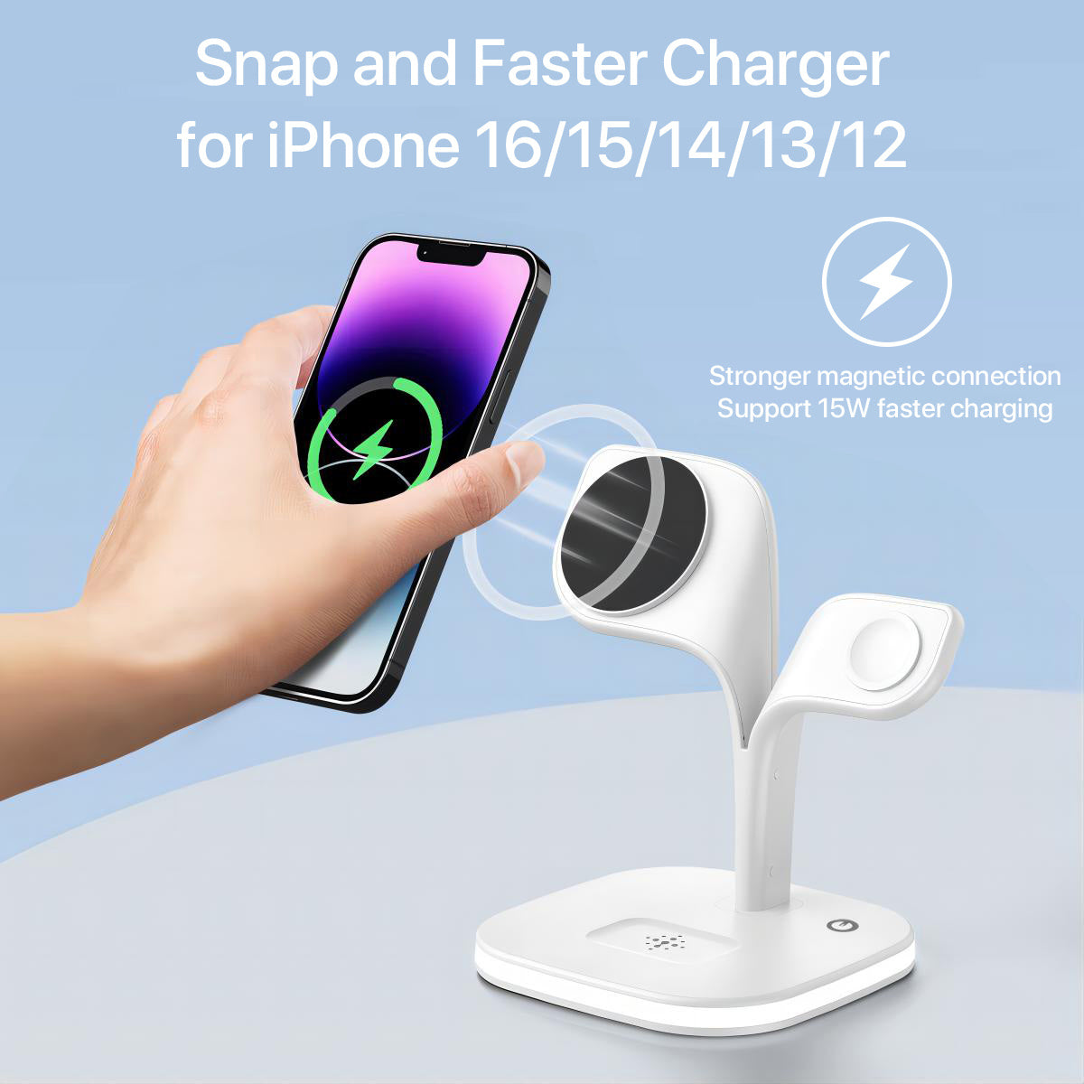 5-in-1 Magnetic Wireless Charging Station – Fast Desktop Charger for Phone, Watch & Earbuds