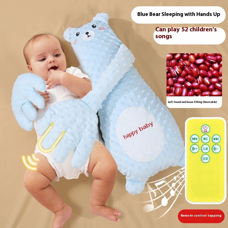 Infant Soothing Pillow with Hand Remote – Plush Cartoon Baby Comfort for Sleep & Toddler Relaxation