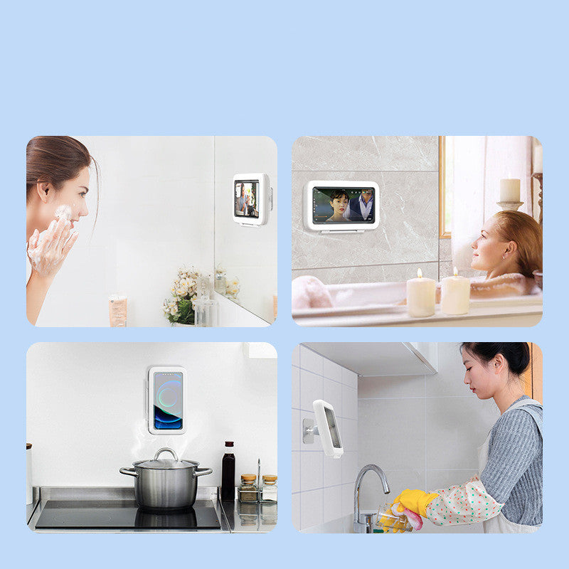 Waterproof Shower Phone Case – Hands-Free Wall Mount Holder with Touch Screen & Seal Protection for Bathroom & Kitchen