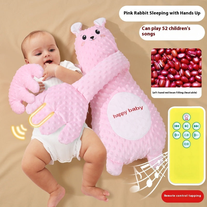 Infant Soothing Pillow with Hand Remote – Plush Cartoon Baby Comfort for Sleep & Toddler Relaxation