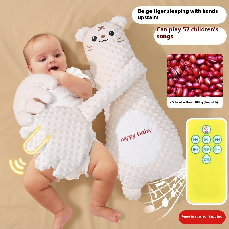 Infant Soothing Pillow with Hand Remote – Plush Cartoon Baby Comfort for Sleep & Toddler Relaxation
