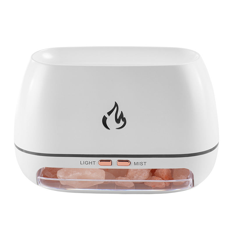 LED Flame Wood Grain Aroma Diffuser – Essential Oil Humidifier for Relaxation