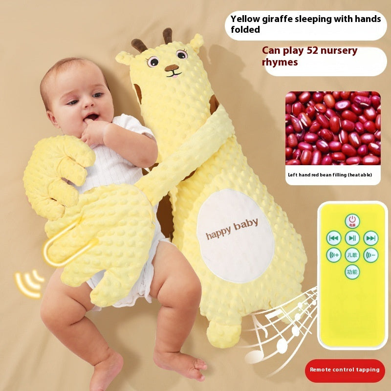 Infant Soothing Pillow with Hand Remote – Plush Cartoon Baby Comfort for Sleep & Toddler Relaxation