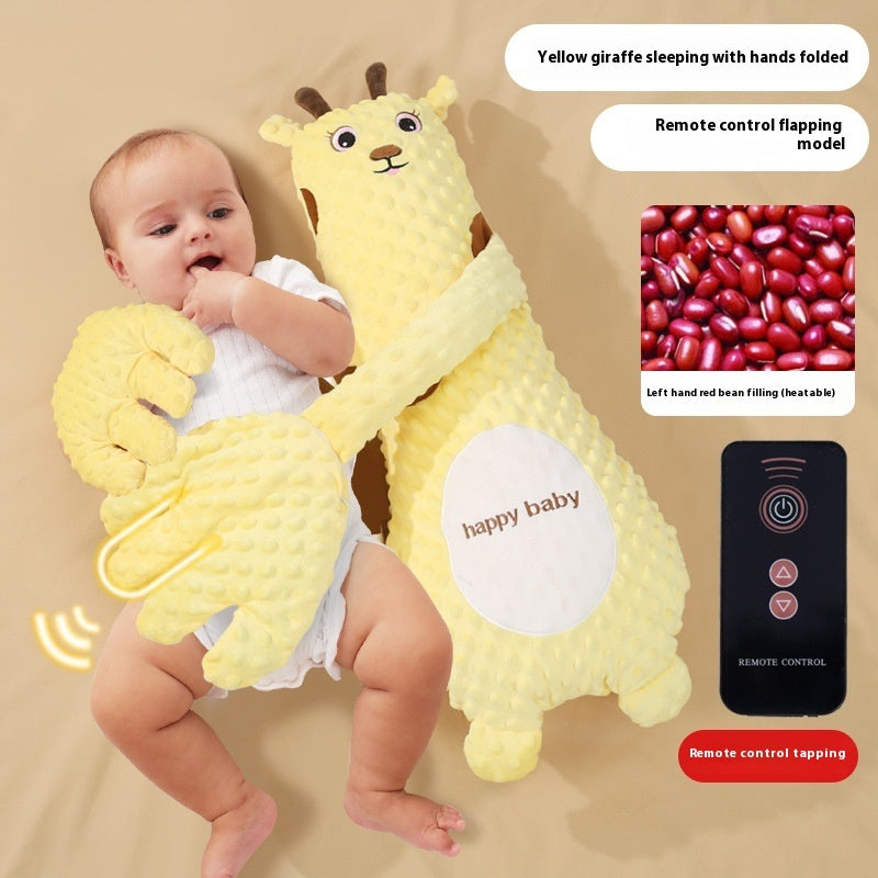 Infant Soothing Pillow with Hand Remote – Plush Cartoon Baby Comfort for Sleep & Toddler Relaxation
