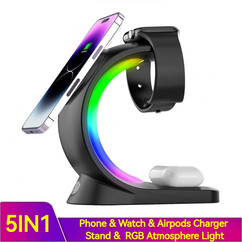 4-in-1 Magnetic Wireless Charger Dock Fast Charging for iPhone, Apple Watch & AirPods