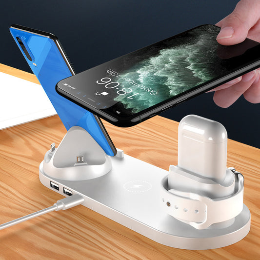 6-in-1 Wireless Charging Station – Fast Charger Dock for iPhone, Watch & AirPods