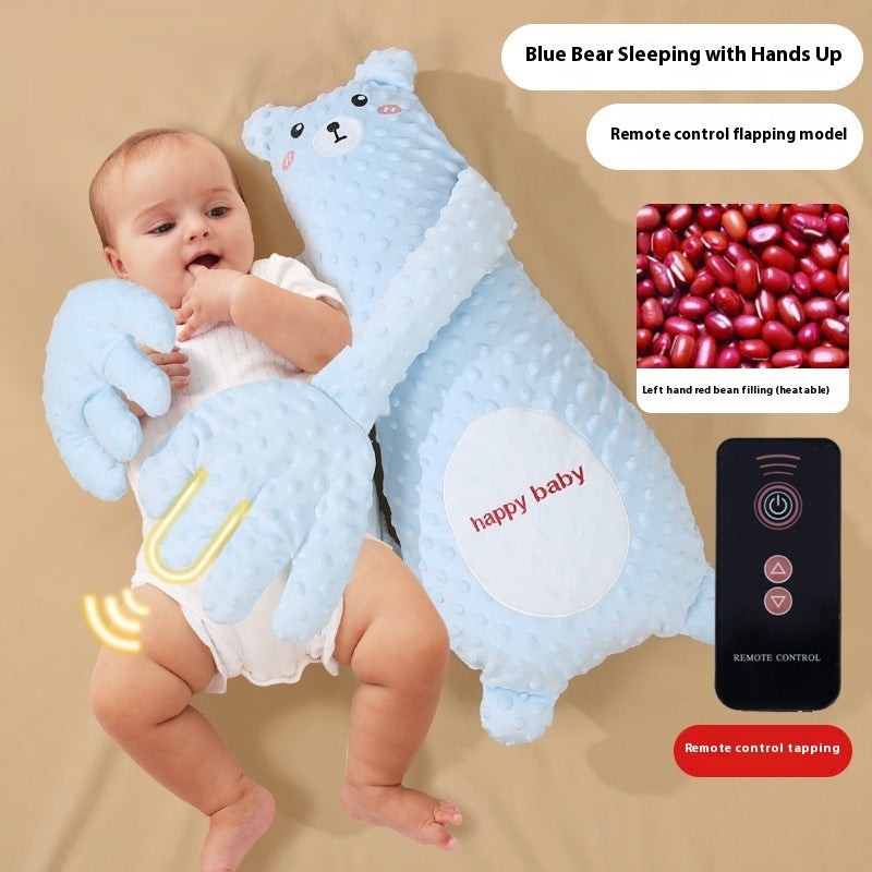 Infant Soothing Pillow with Hand Remote – Plush Cartoon Baby Comfort for Sleep & Toddler Relaxation