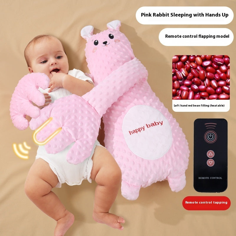 Infant Soothing Pillow with Hand Remote – Plush Cartoon Baby Comfort for Sleep & Toddler Relaxation