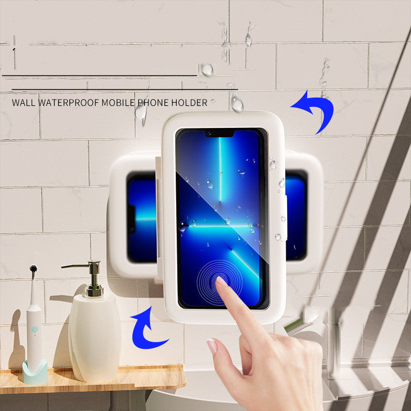 Waterproof Shower Phone Case – Hands-Free Wall Mount Holder with Touch Screen & Seal Protection for Bathroom & Kitchen