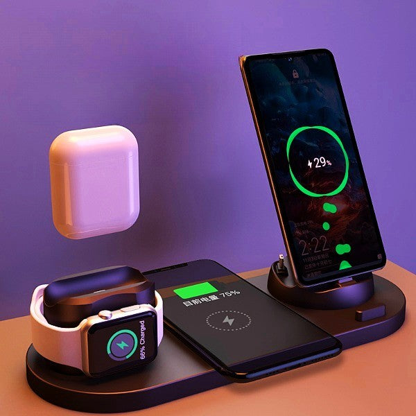 6-in-1 Wireless Charging Station – Fast Charger Dock for iPhone, Watch & AirPods