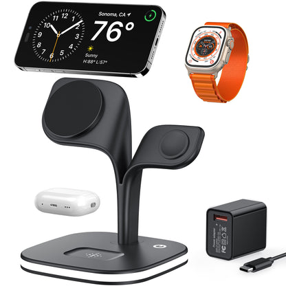 5-in-1 Magnetic Wireless Charging Station – Fast Desktop Charger for Phone, Watch & Earbuds