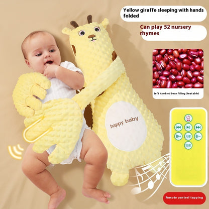 Infant Soothing Pillow with Hand Remote – Plush Cartoon Baby Comfort for Sleep & Toddler Relaxation