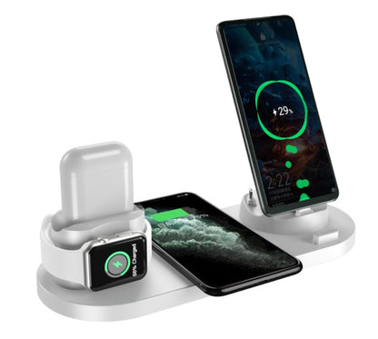 6-in-1 Wireless Charging Station – Fast Charger Dock for iPhone, Watch & AirPods