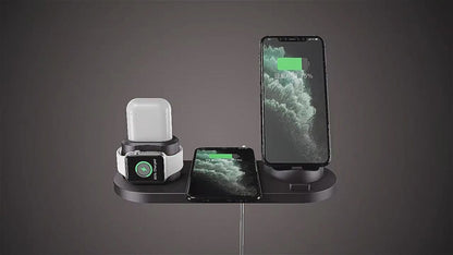6-in-1 Wireless Charging Station – Fast Charger Dock for iPhone, Watch & AirPods