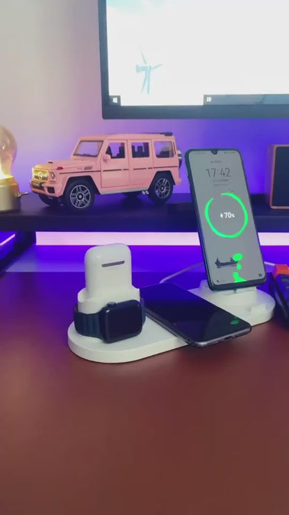 6-in-1 Wireless Charging Station – Fast Charger Dock for iPhone, Watch & AirPods